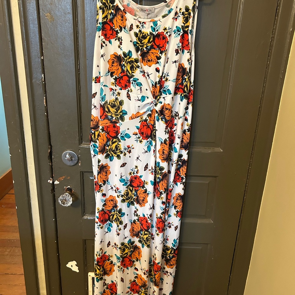 Floral Maxi Dress with Knot Detail